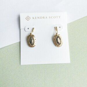 Kendra Scott Anna Black Pyrite Earrings - Vintage Gold